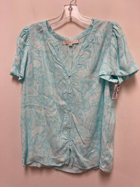 Blue Top Short Sleeve Loft, Size M