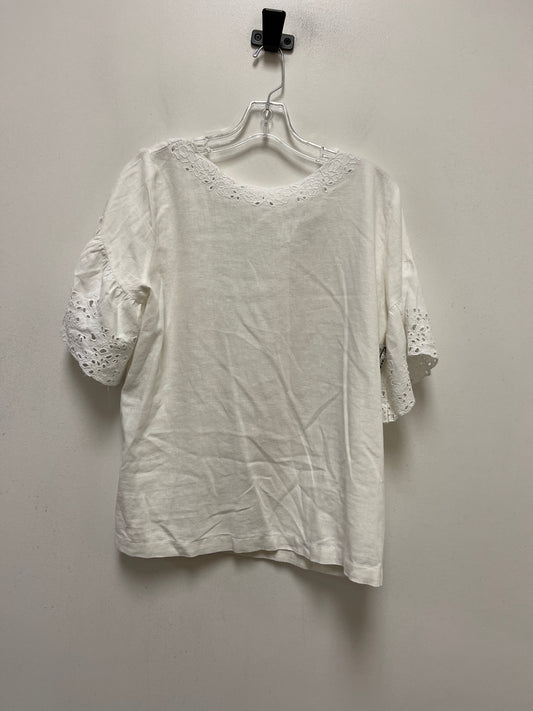 White Top Short Sleeve Loft, Size L