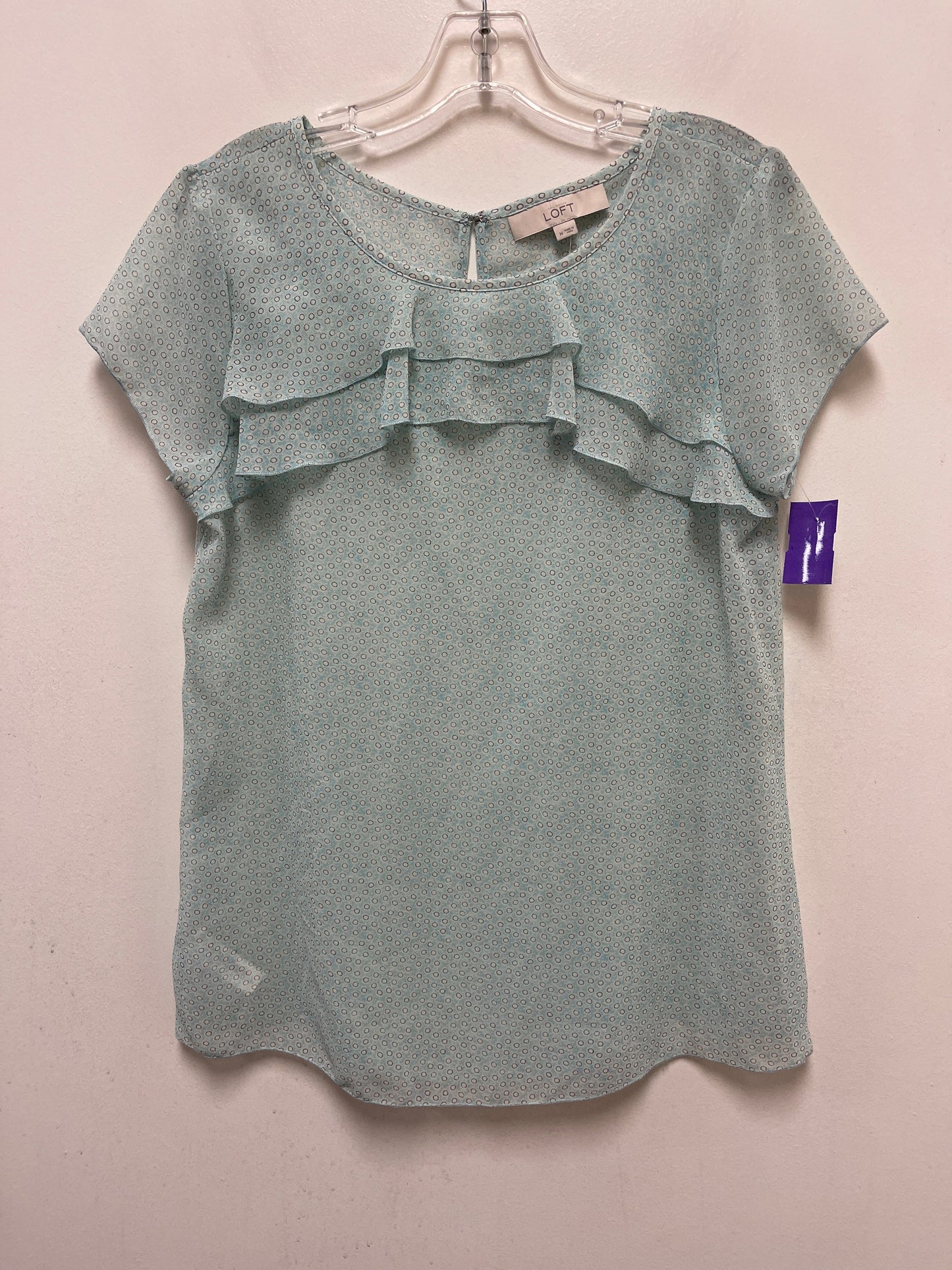 Blue Top Short Sleeve Loft, Size M