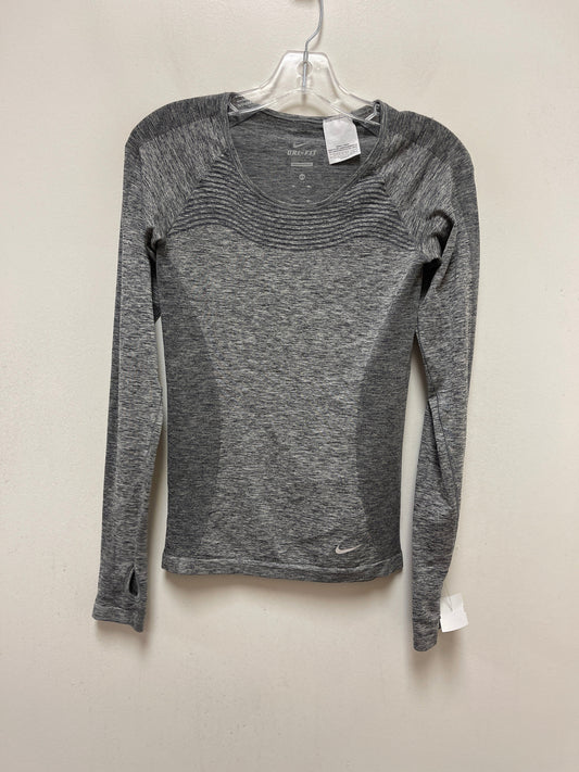 Grey Athletic Top Long Sleeve Collar Nike Apparel, Size Xs