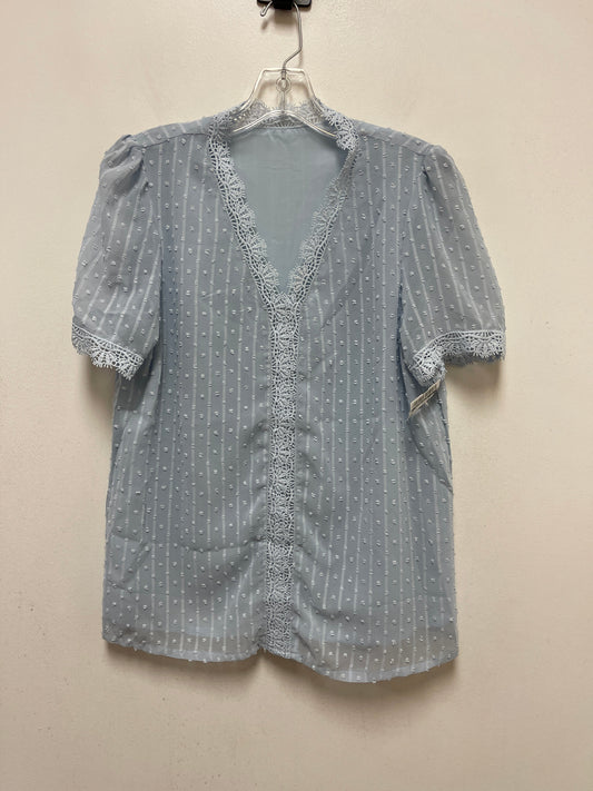 Blue Top Short Sleeve Clothes Mentor, Size M