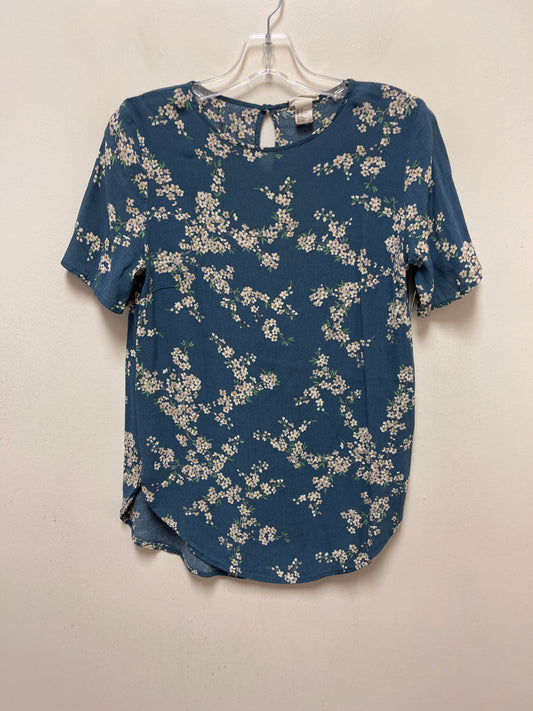 Blue Top Short Sleeve H&m, Size S