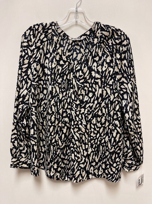 Top Long Sleeve By Nic + Zoe In Black & Cream, Size: S