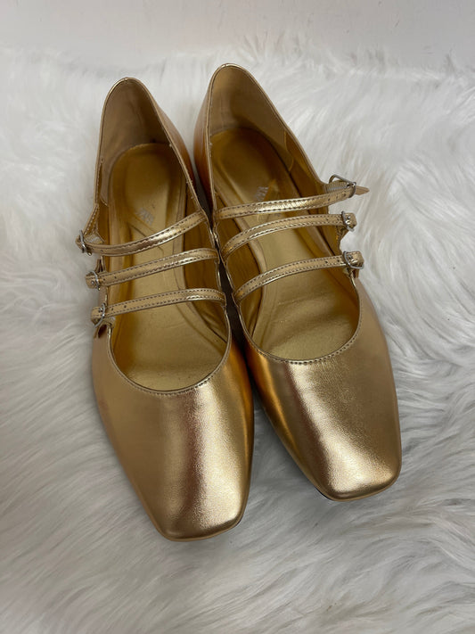 Gold Shoes Flats Zara, Size 8.5
