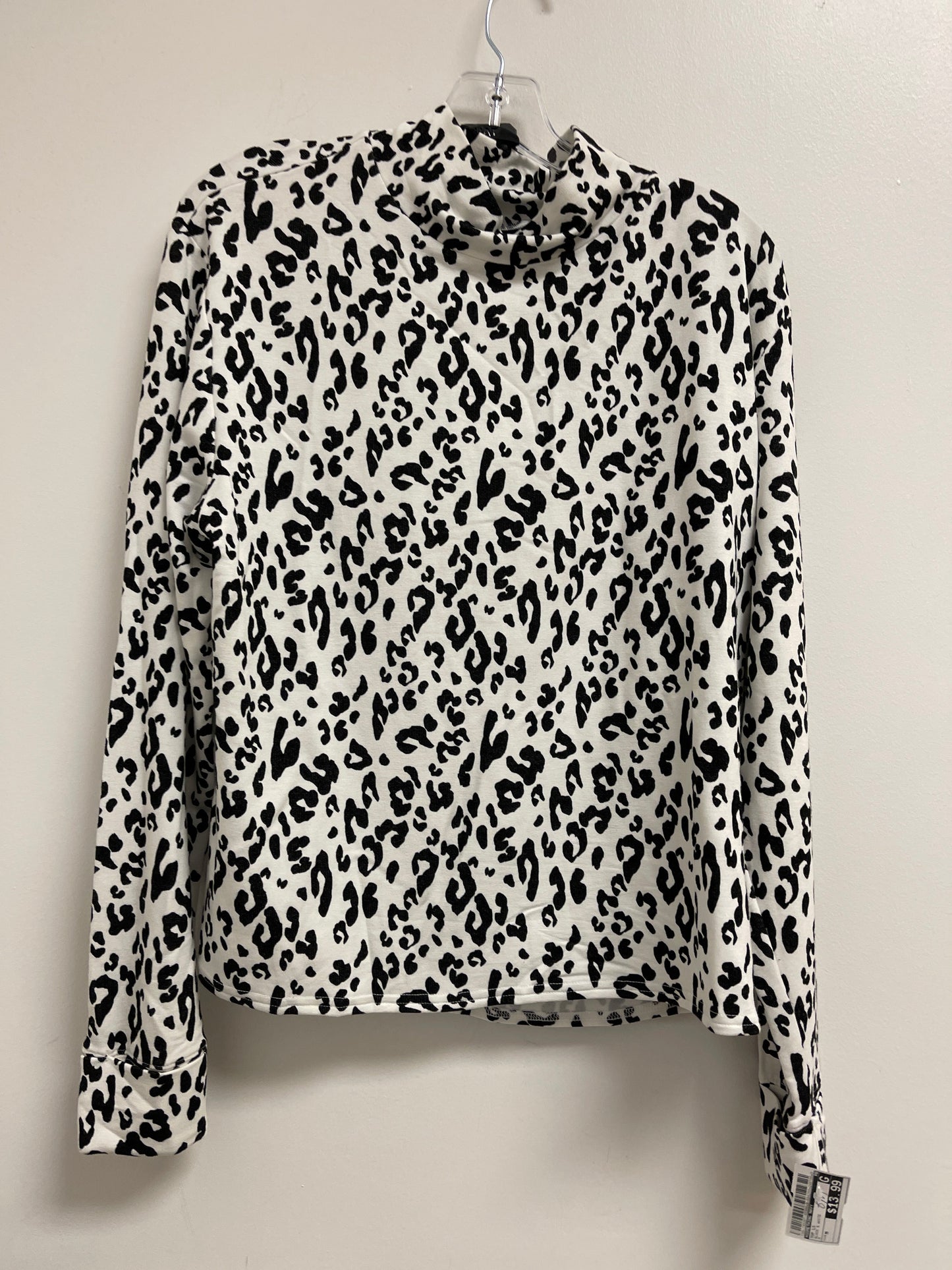 Black & White Top Long Sleeve Something Navy, Size M