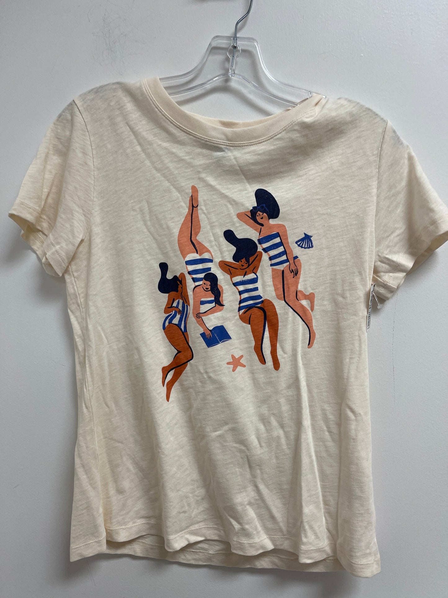 Cream Top Short Sleeve J. Crew, Size M