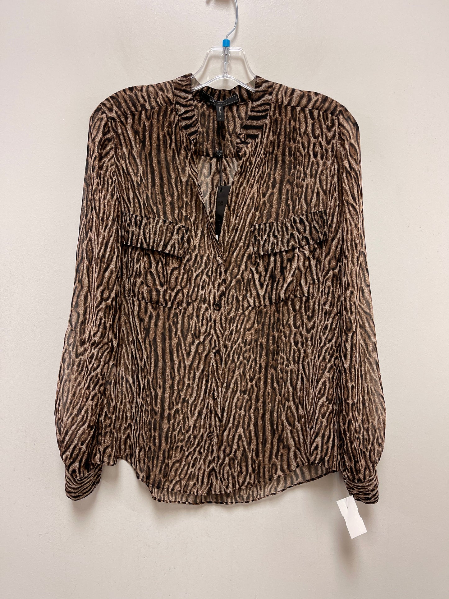 Animal Print Top Long Sleeve Bcbgmaxazria, Size S