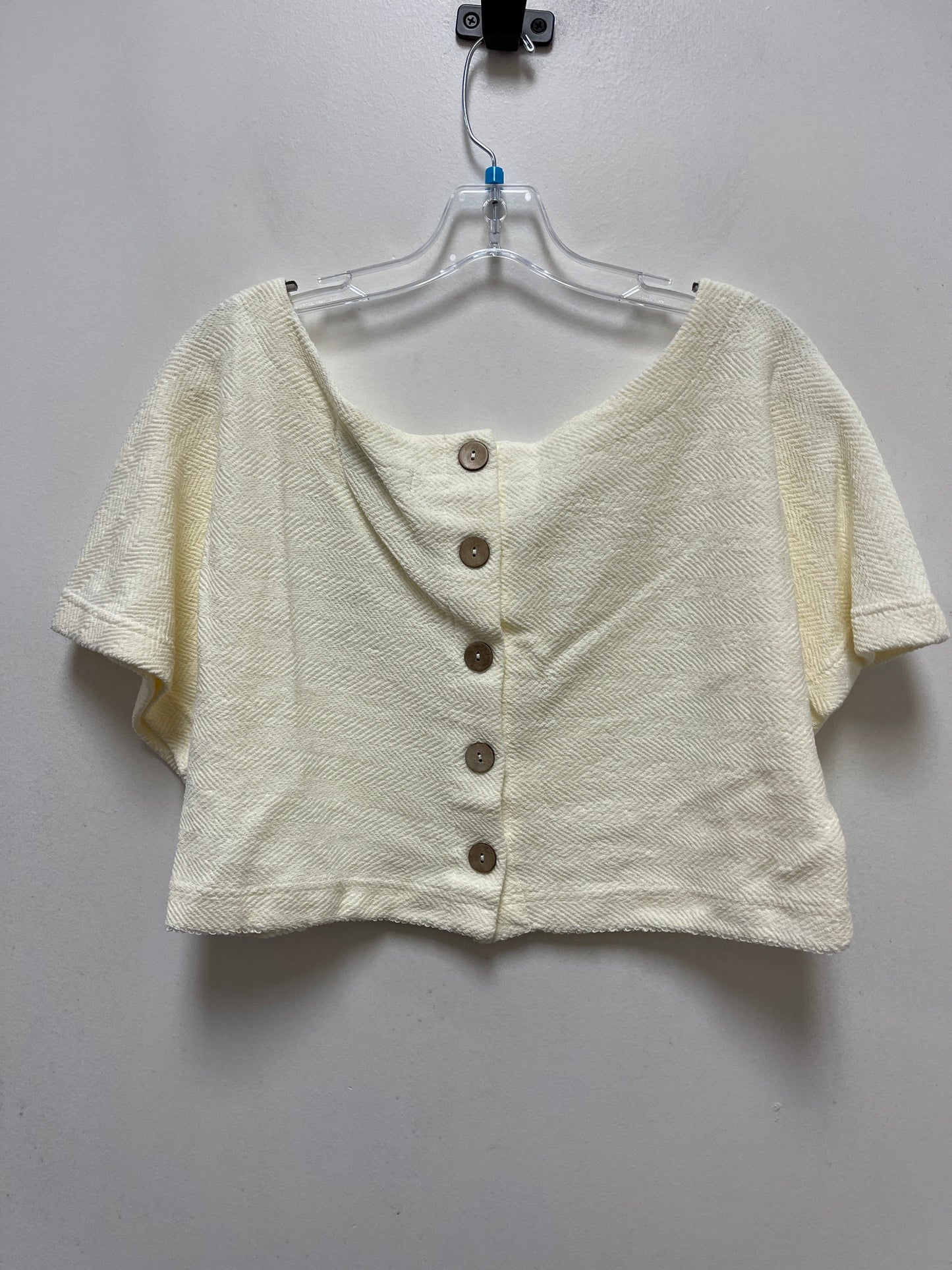 Cream Top Short Sleeve Free People, Size M