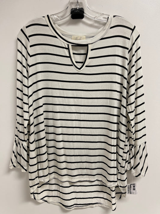 Striped Pattern Top Long Sleeve Clothes Mentor, Size M