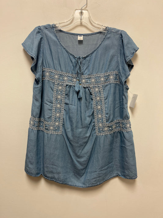 Blue Top Short Sleeve Old Navy, Size L