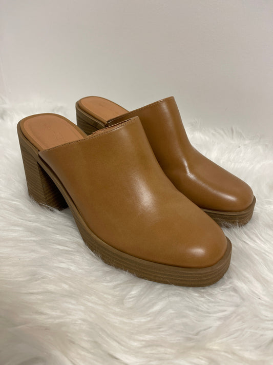 Tan Shoes Heels Block Universal Thread, Size 9.5