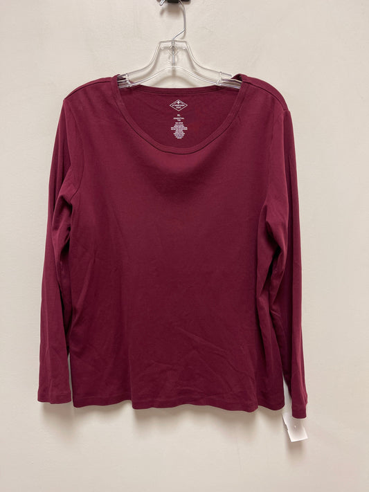 Red Top Long Sleeve Basic St Johns Bay, Size Xl