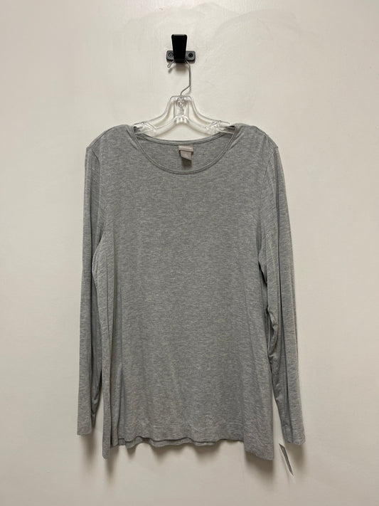 Grey Top Long Sleeve Basic Chicos, Size L