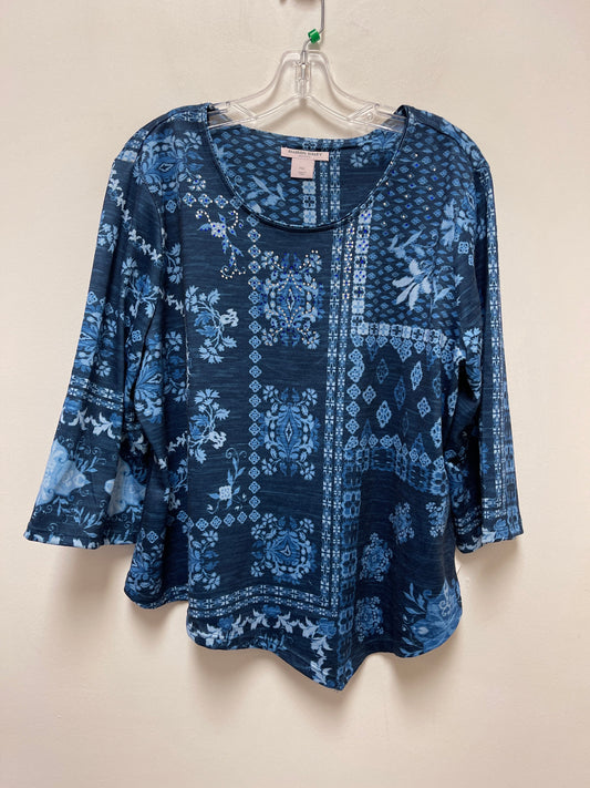 Blue Top Long Sleeve Allison Daley, Size Xl