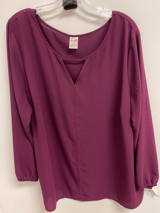 Purple Top Long Sleeve Terra & Sky, Size 1x