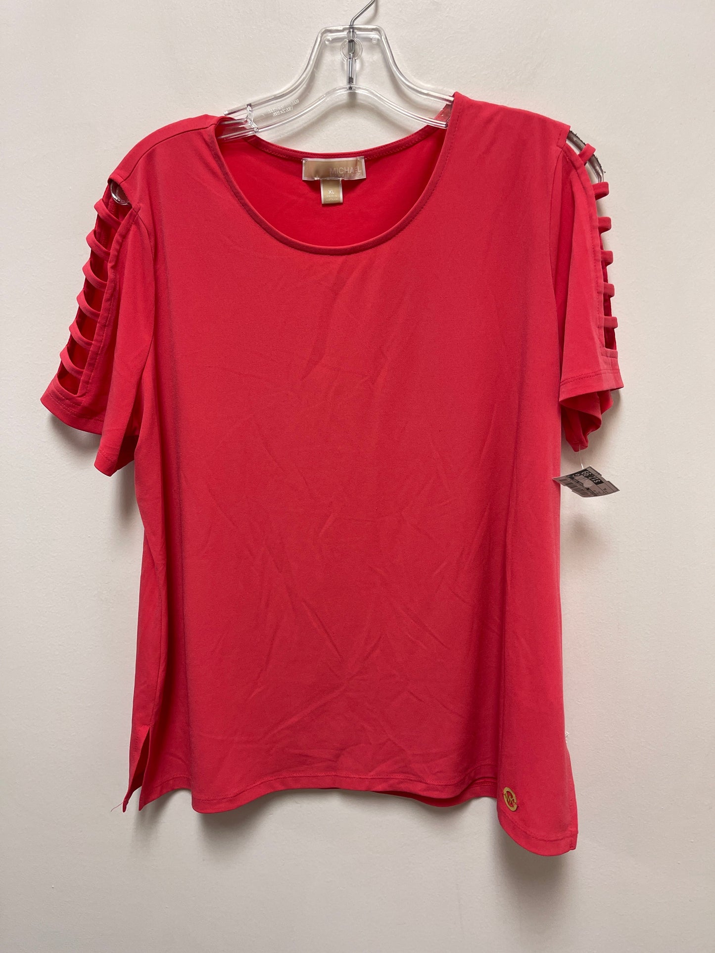 Pink Top Short Sleeve Michael By Michael Kors, Size Xl