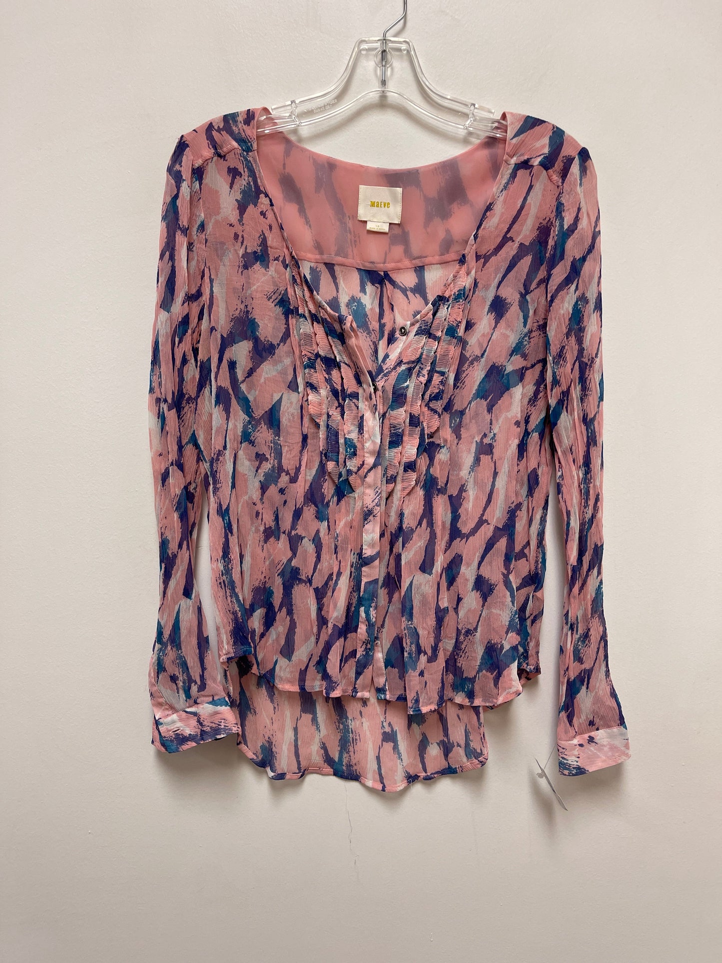 Blue & Pink Top Long Sleeve Maeve, Size M