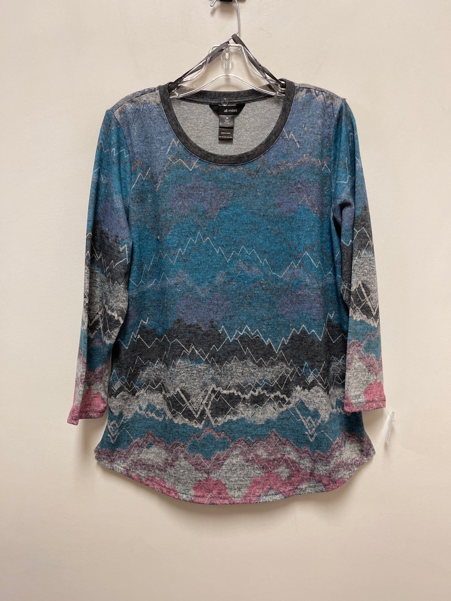 Blue Top Long Sleeve Ali Miles, Size M