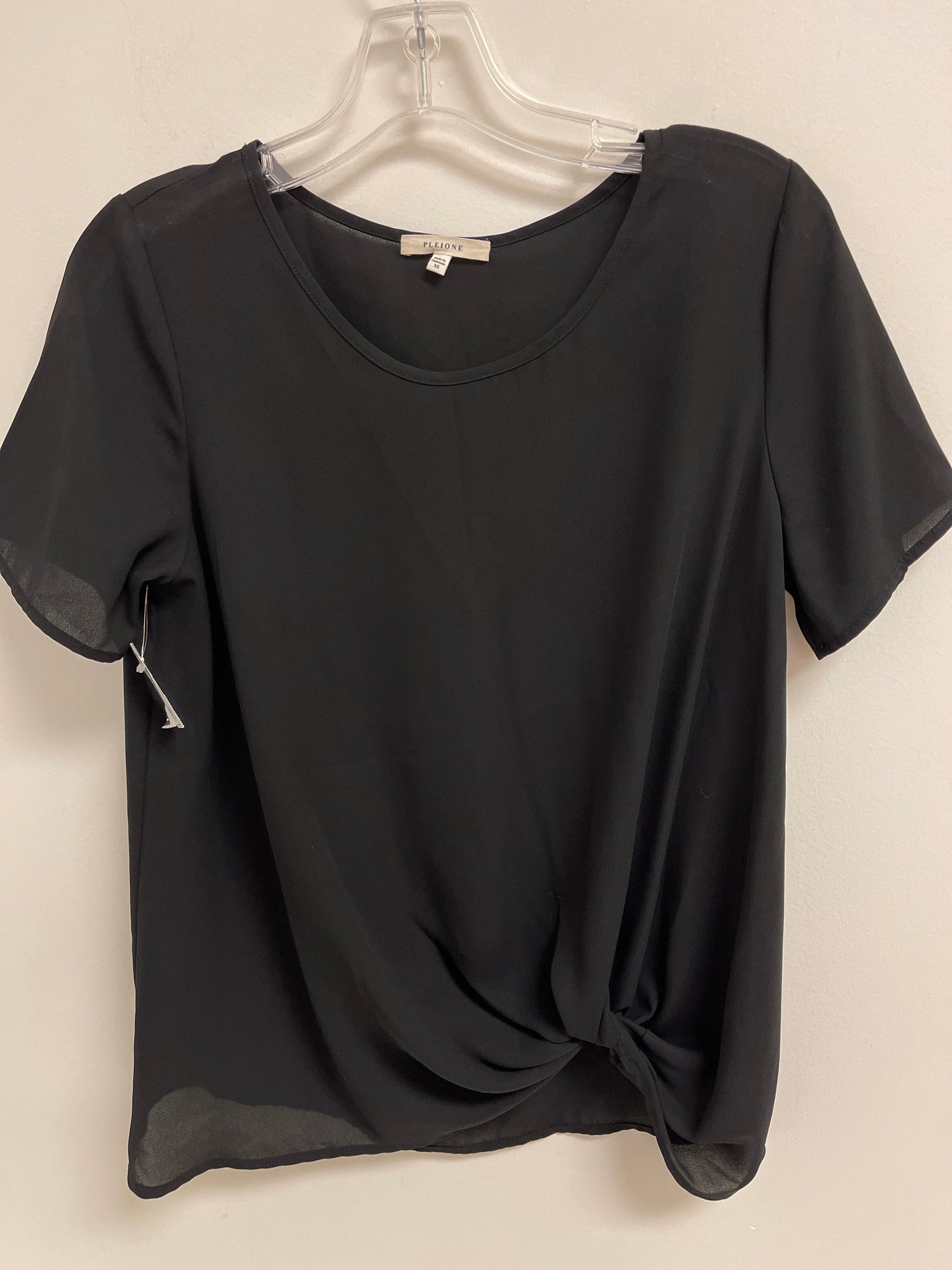 Black Top Short Sleeve Pleione, Size Xs