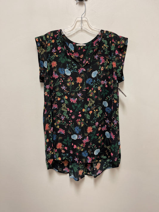 Floral Print Top Short Sleeve Pleione, Size M