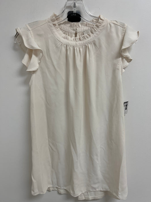 Cream Top Short Sleeve Loft, Size M