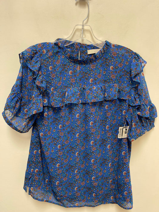 Blue Top Short Sleeve Loft, Size M