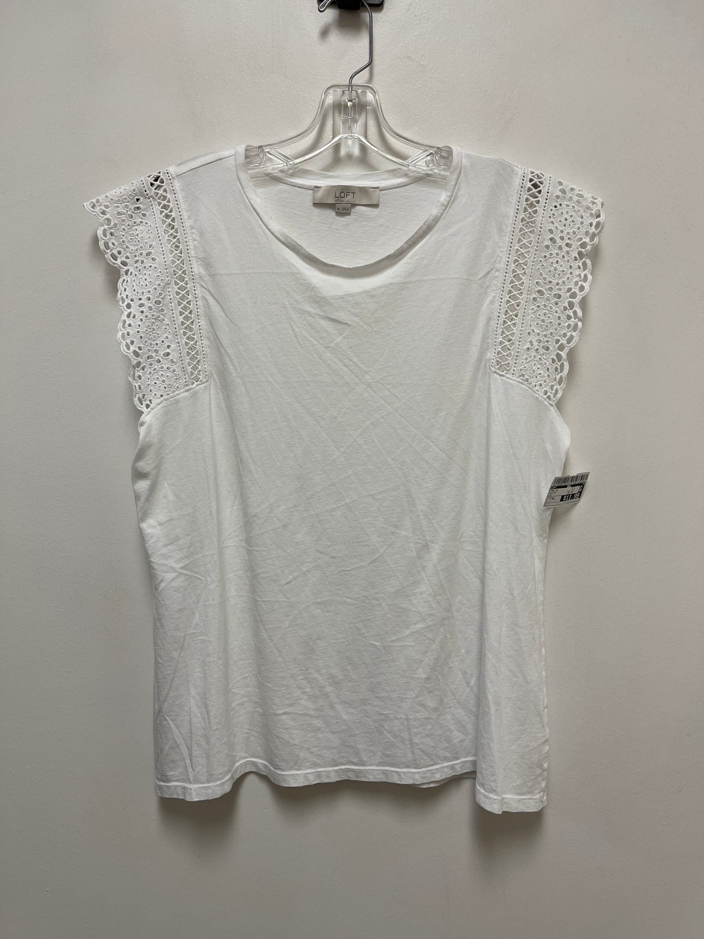 White Top Short Sleeve Loft, Size Xl