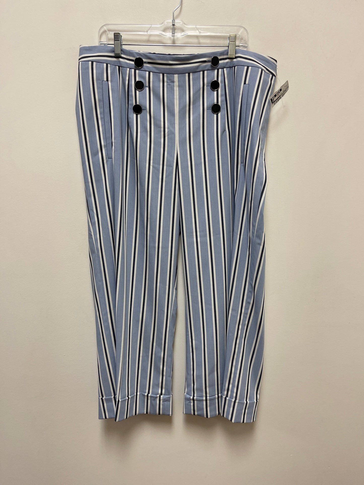 Striped Pattern Pants Wide Leg Karl Lagerfeld, Size 16