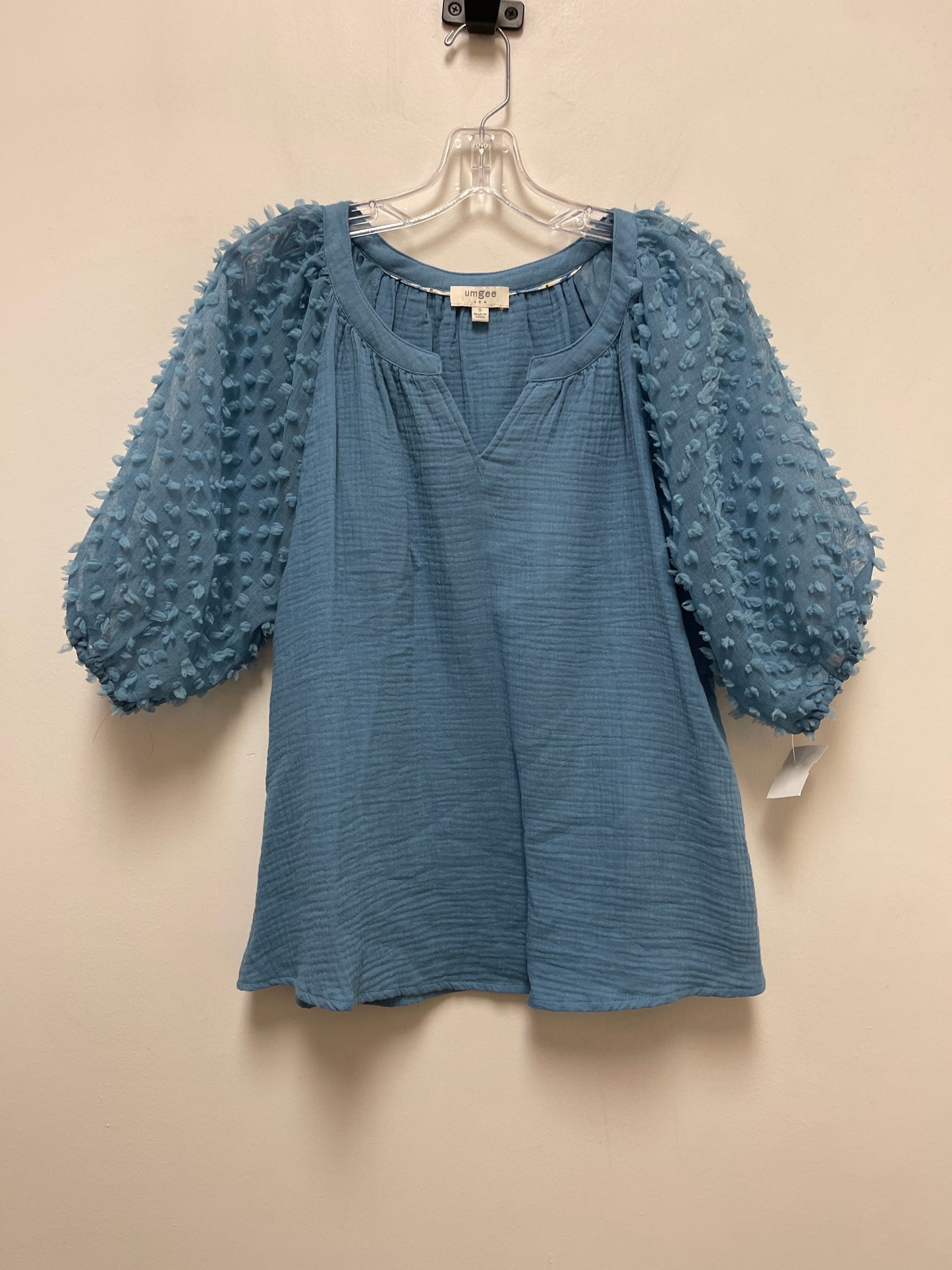 Blue Top Short Sleeve Umgee, Size S