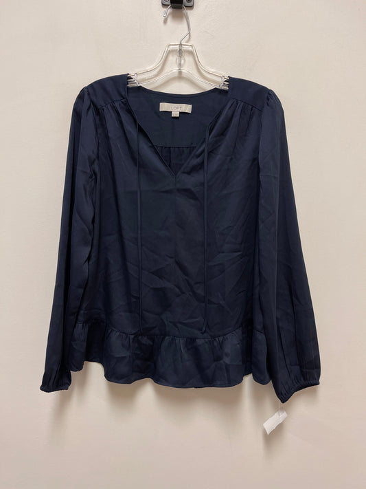 Navy Top Long Sleeve Loft, Size S