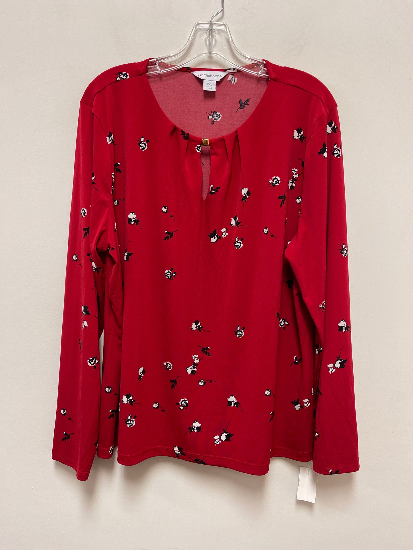 Top Long Sleeve By Liz Claiborne In Red, Size: 2x