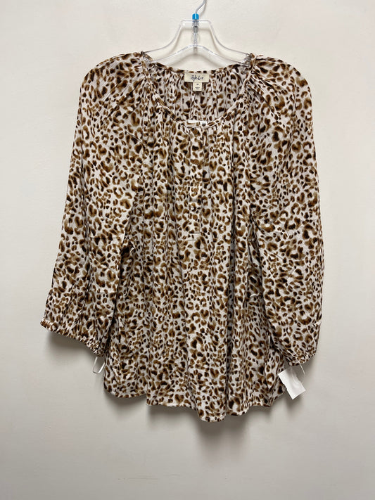 Top Long Sleeve By Style And Company In Animal Print, Size: 3x