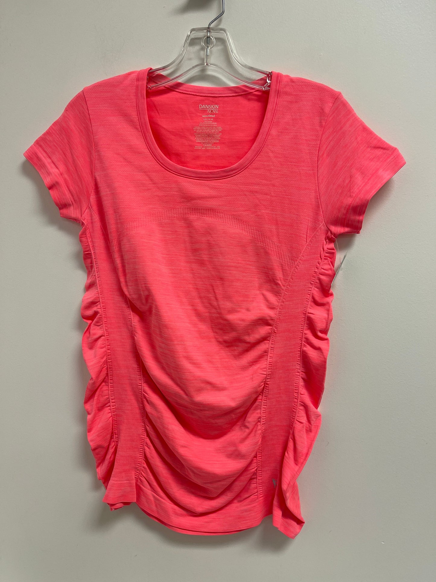 Athletic Top Short Sleeve By Danskin Now In Pink, Size: L