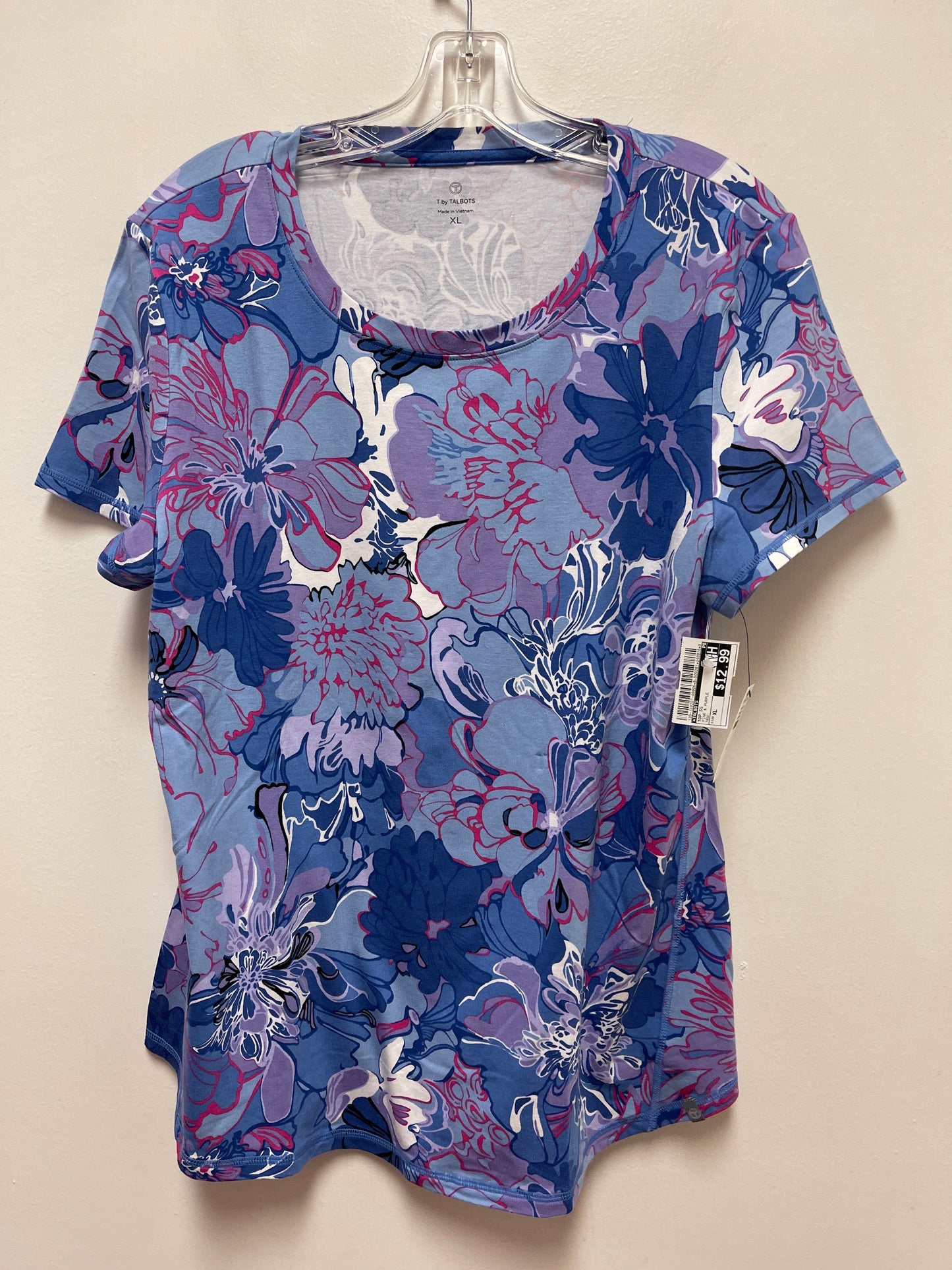 Top Short Sleeve By Talbots In Pink & Purple, Size: Xl