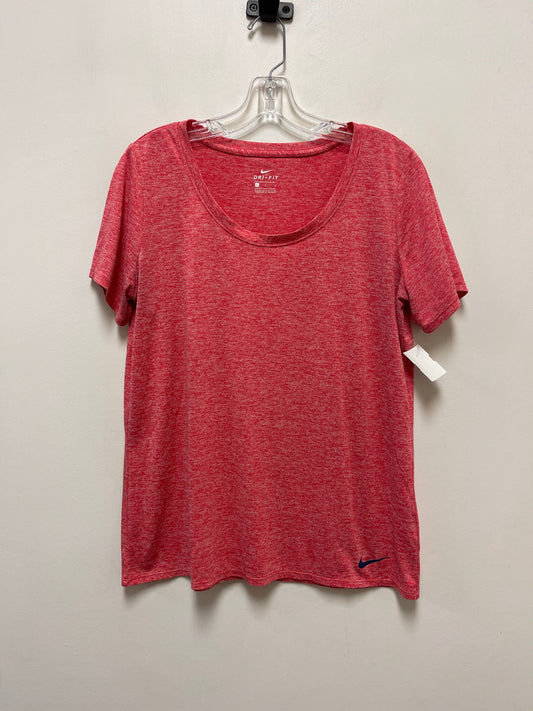 Athletic Top Short Sleeve By Nike In Red, Size: L