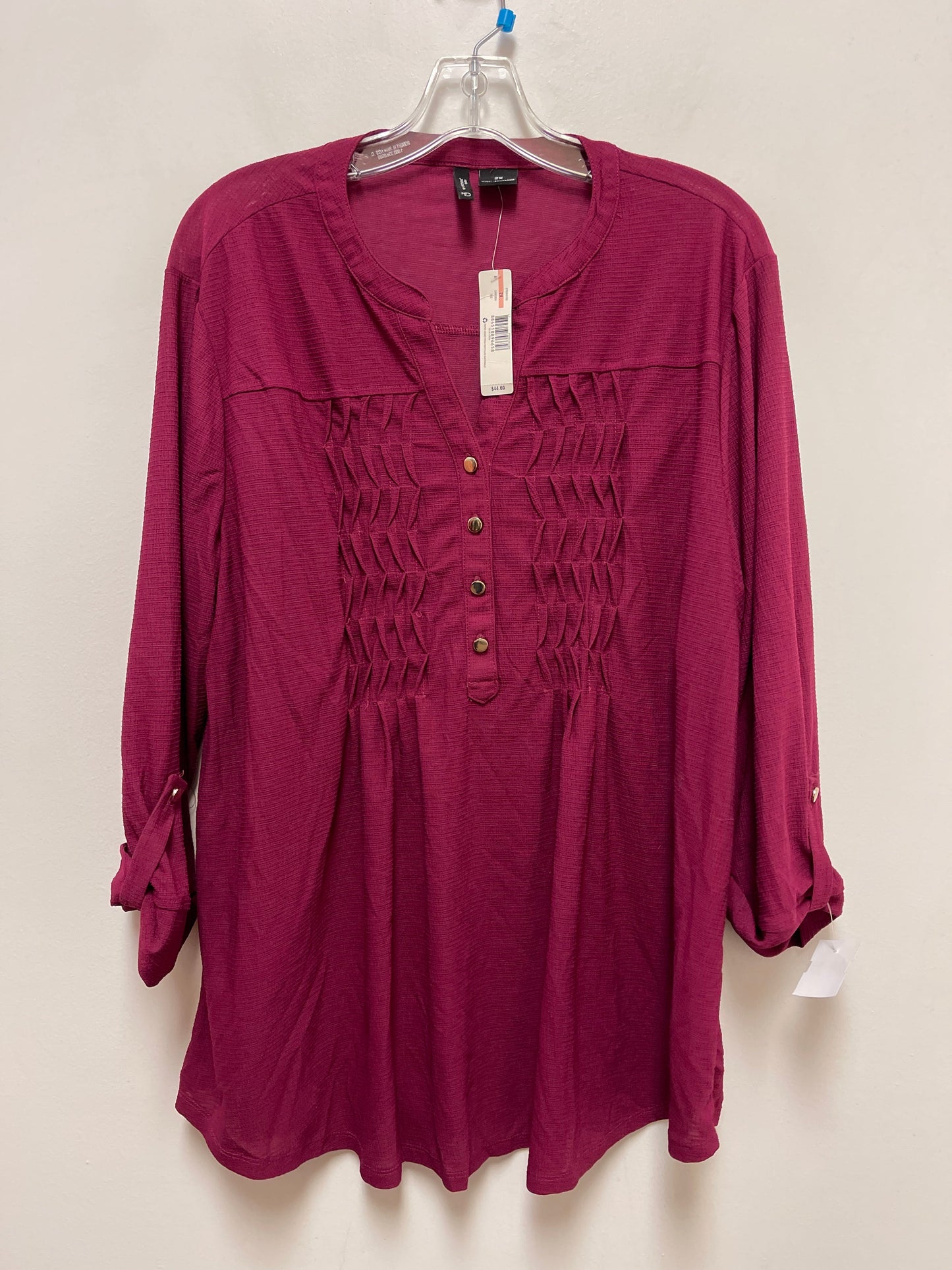 Top Long Sleeve By New Directions In Purple, Size: 2x