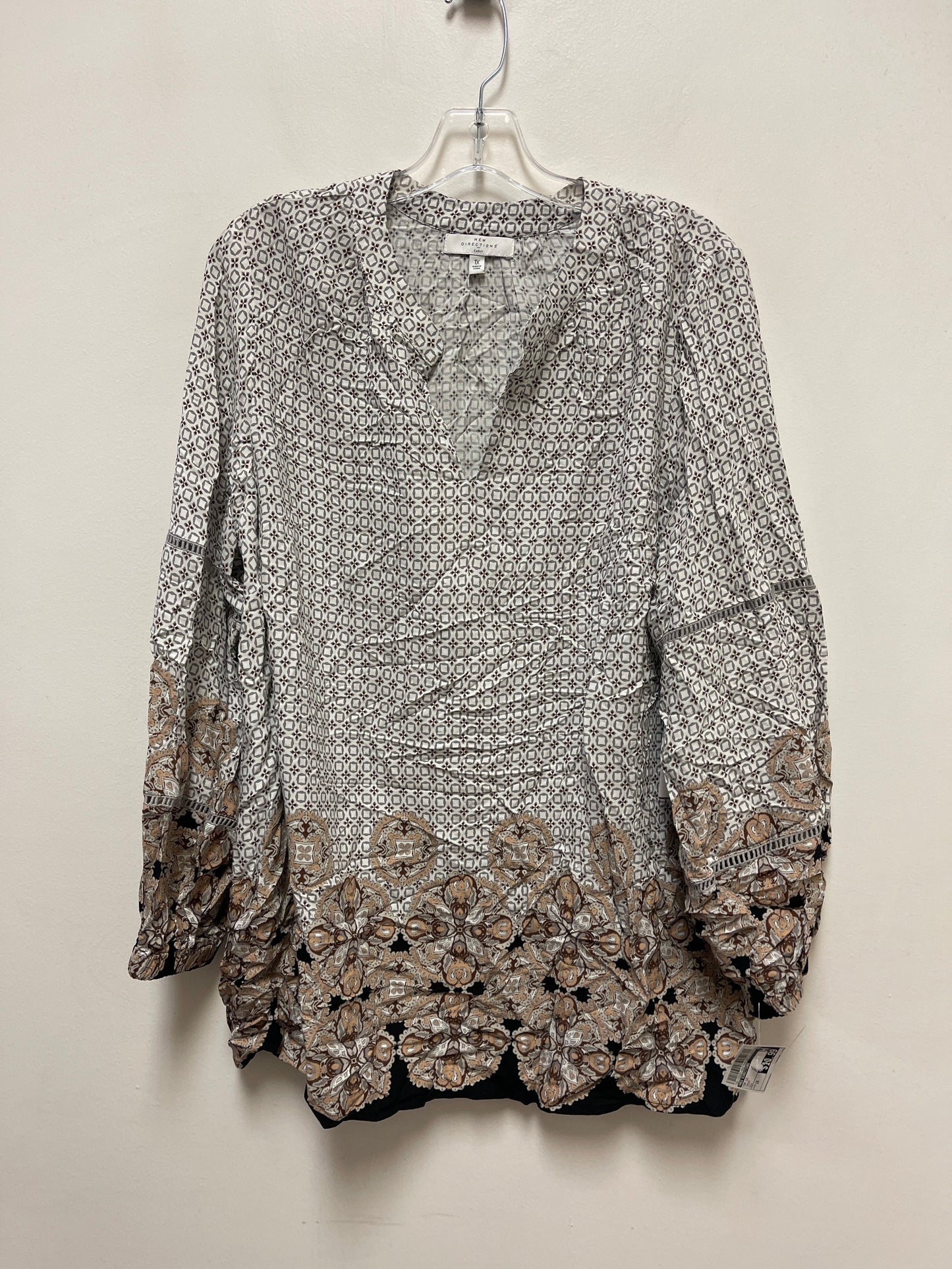 Top Long Sleeve By New Directions In Cream, Size: 1x