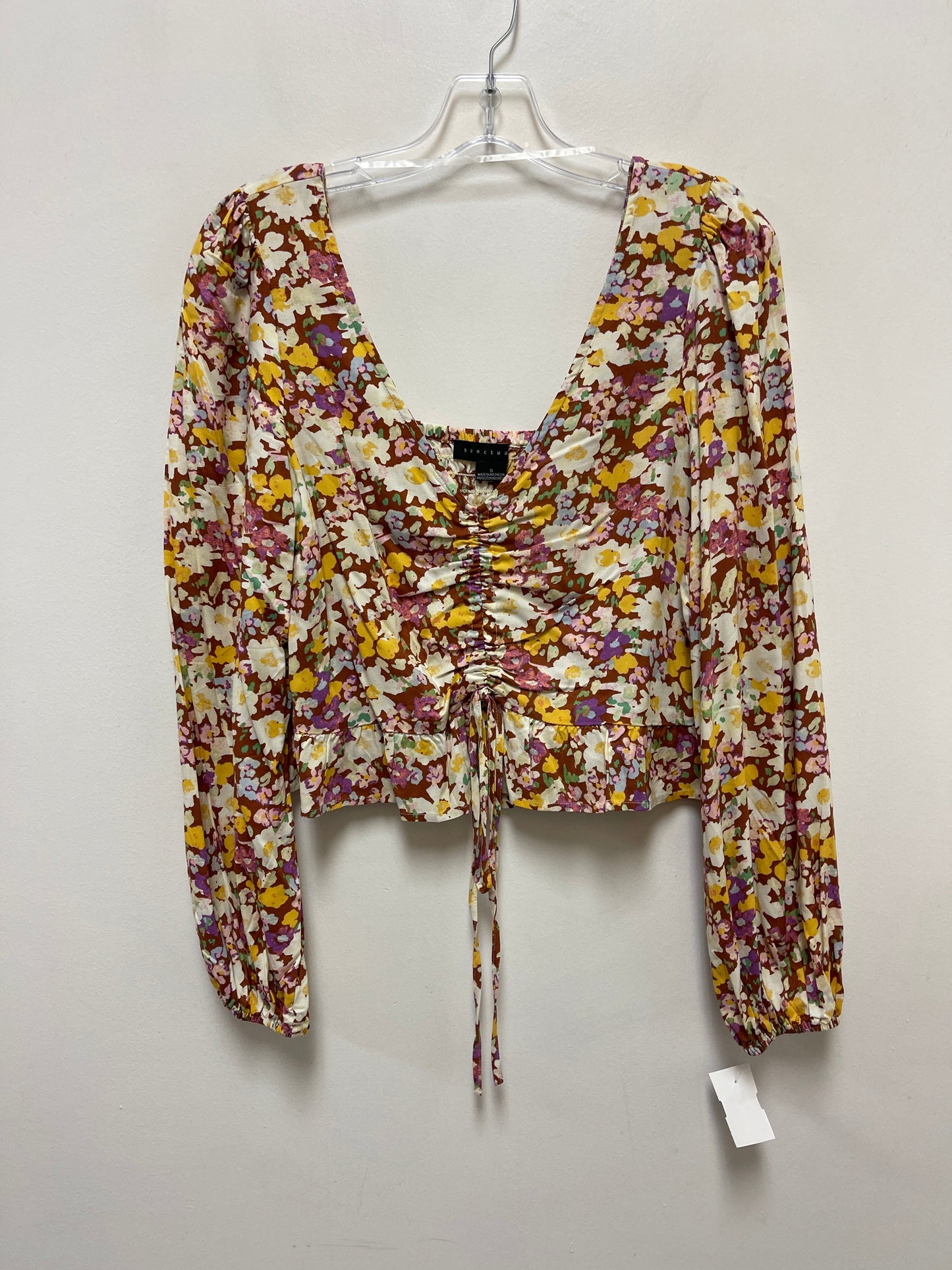 Top Long Sleeve By Sanctuary In Floral Print, Size: S