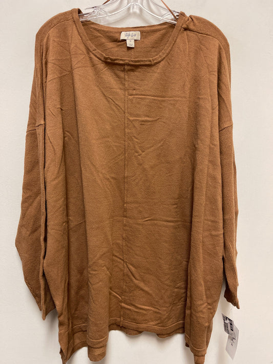 Sweater By Style And Company In Brown, Size: 3x