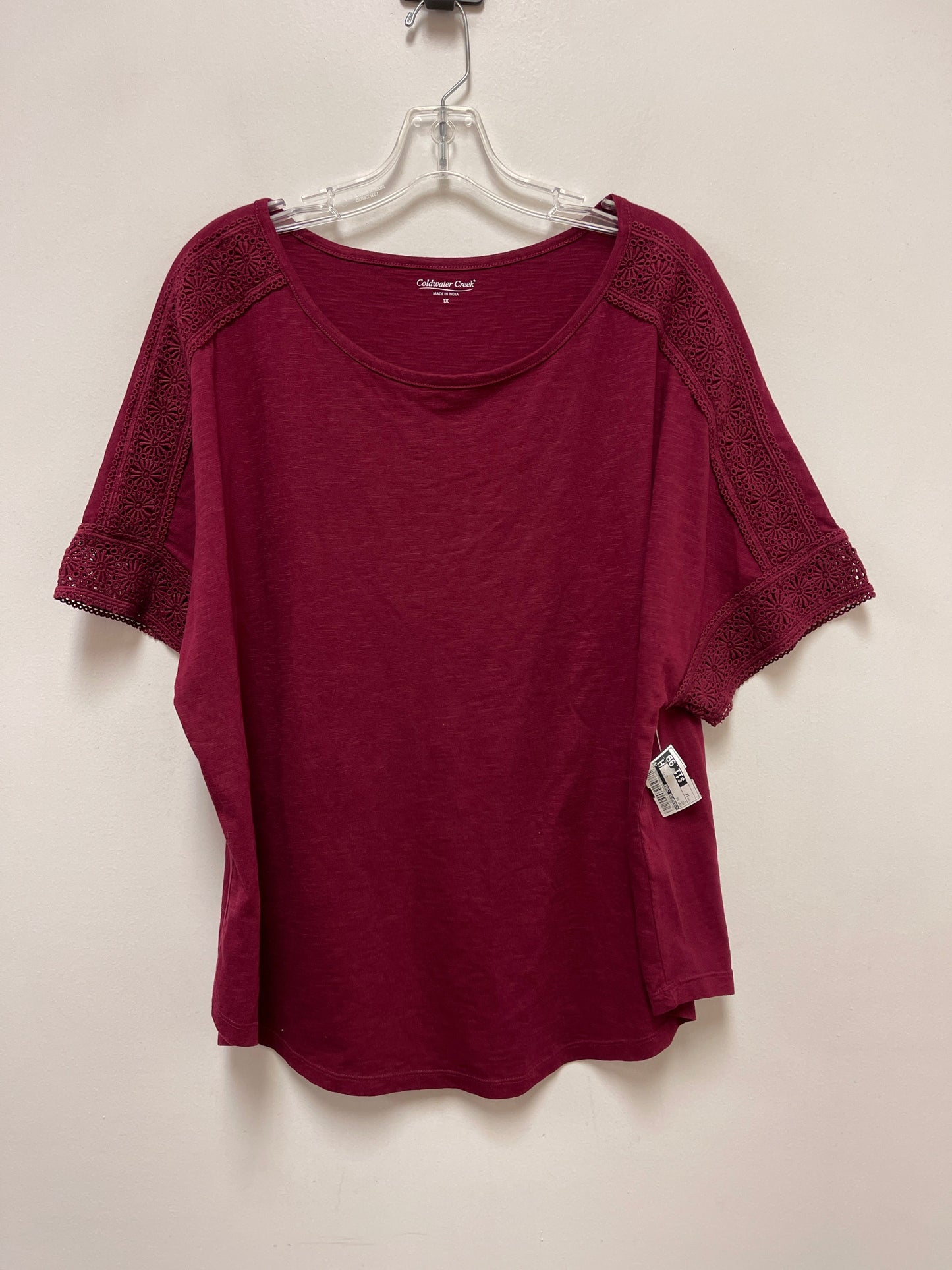 Top Short Sleeve By Coldwater Creek In Red, Size: 1x