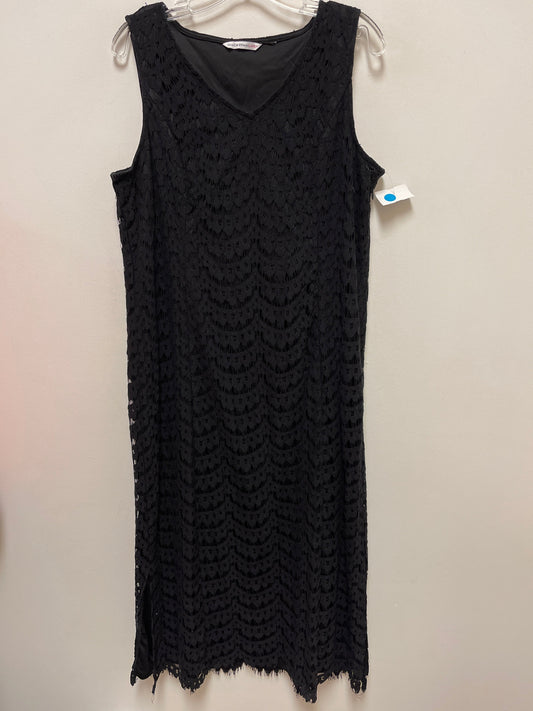 Dress Casual Midi By Isaac Mizrahi In Black, Size: L