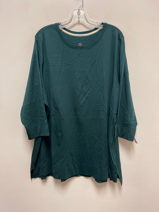 Top Long Sleeve By Isaac Mizrahi In Green, Size: 3x