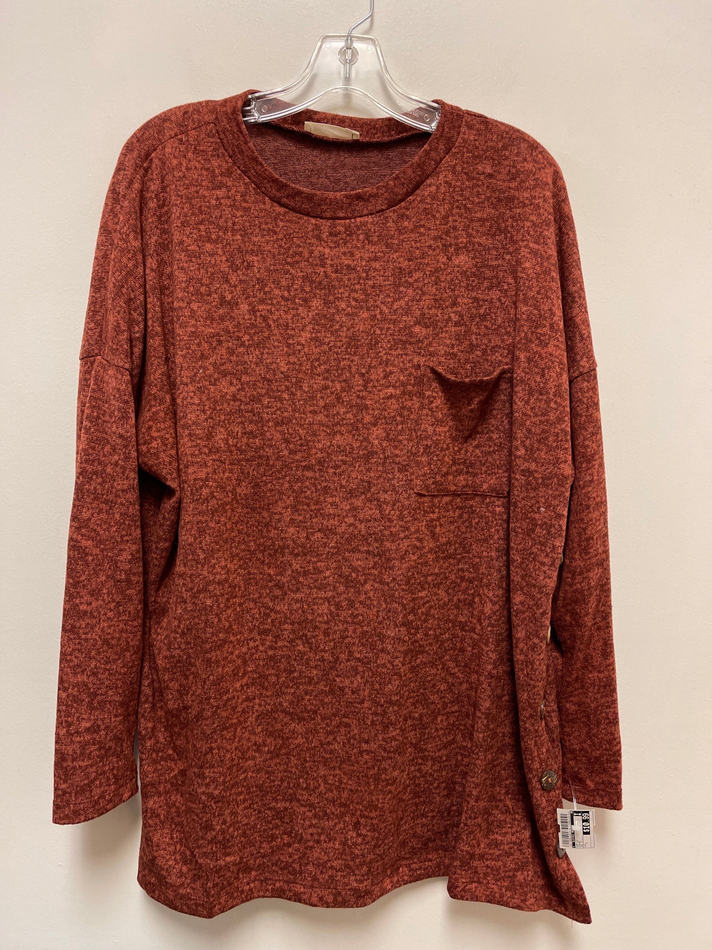 Top Long Sleeve By Clothes Mentor In Orange, Size: L