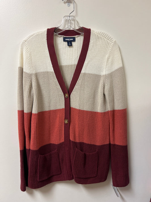 Cardigan By Lands End In Striped Pattern, Size: S