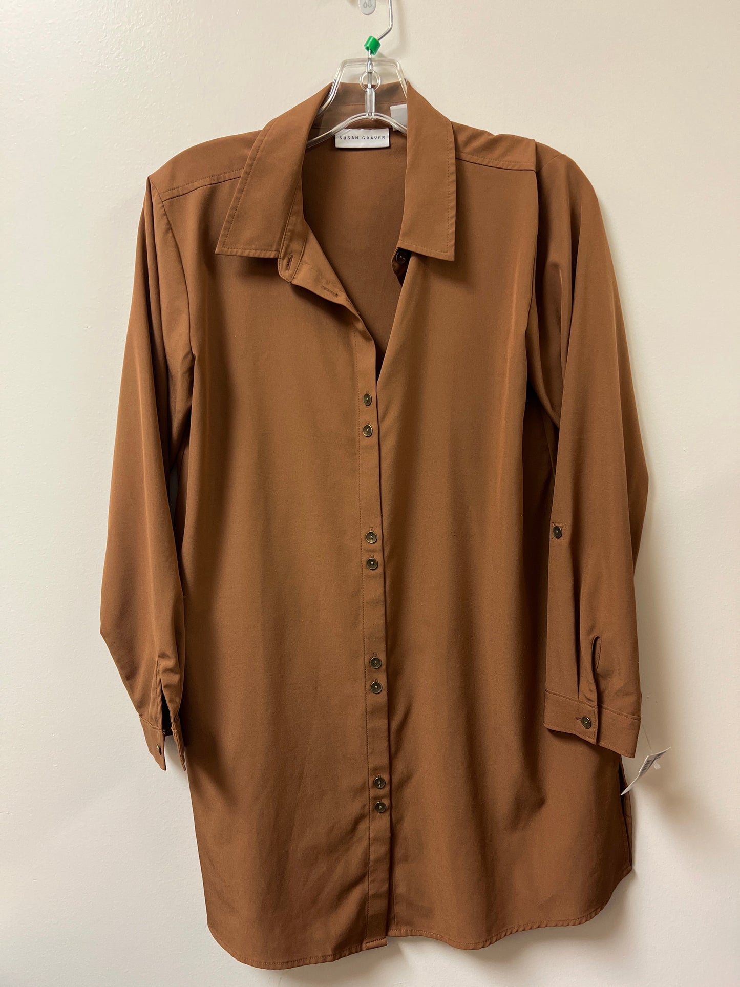 Tunic Long Sleeve By Susan Graver In Brown, Size: Xs