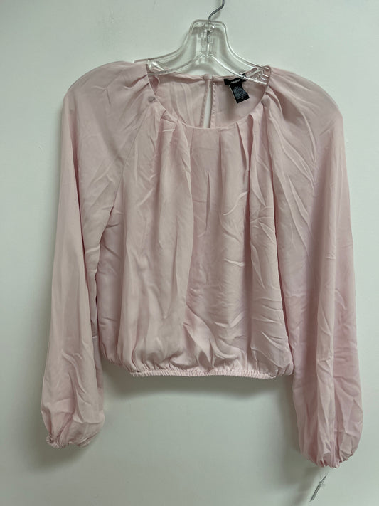 Top Long Sleeve By Express In Pink, Size: Xs