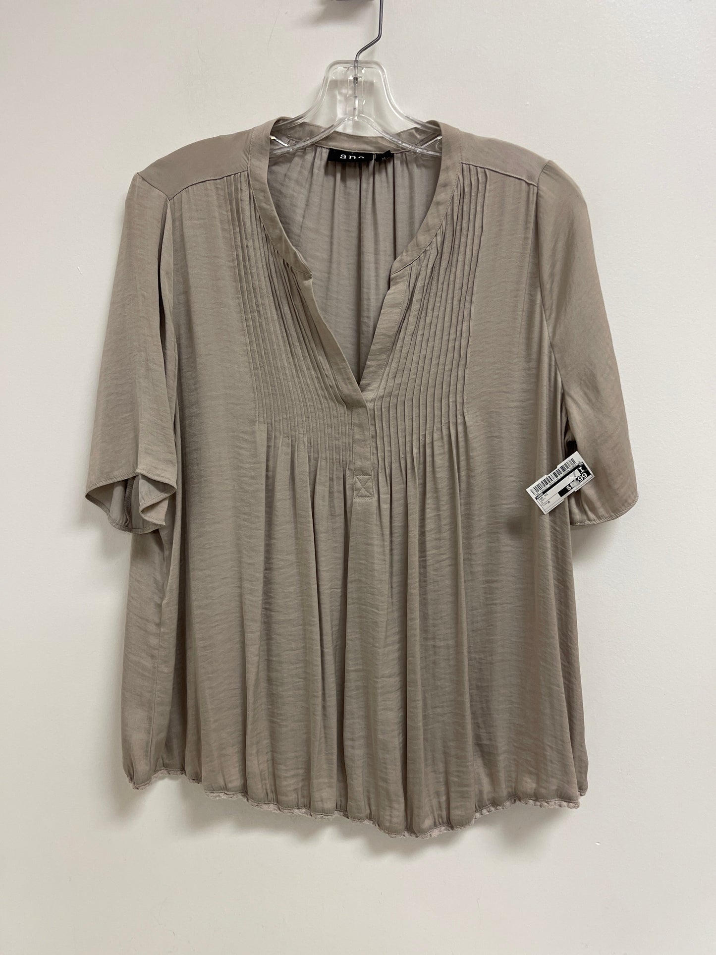 Top Short Sleeve By Ana In Grey, Size: M