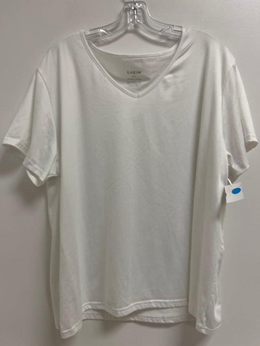 Top Short Sleeve Basic By Shein In White, Size: 3x