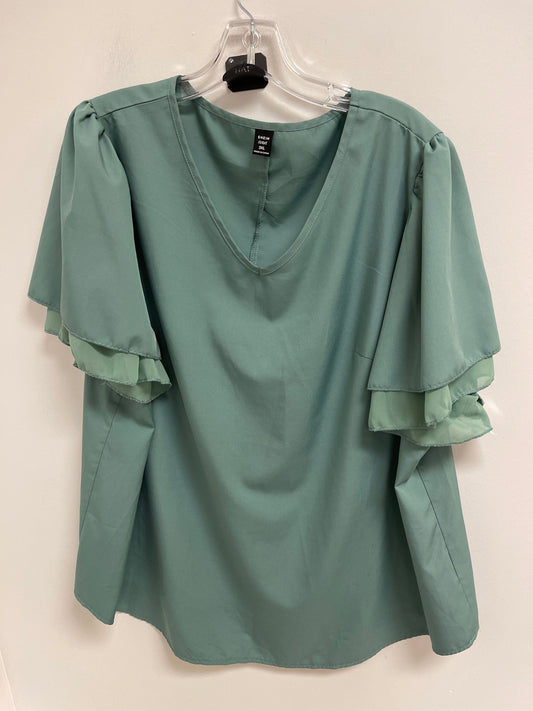 Top Short Sleeve By Shein In Green, Size: 3x