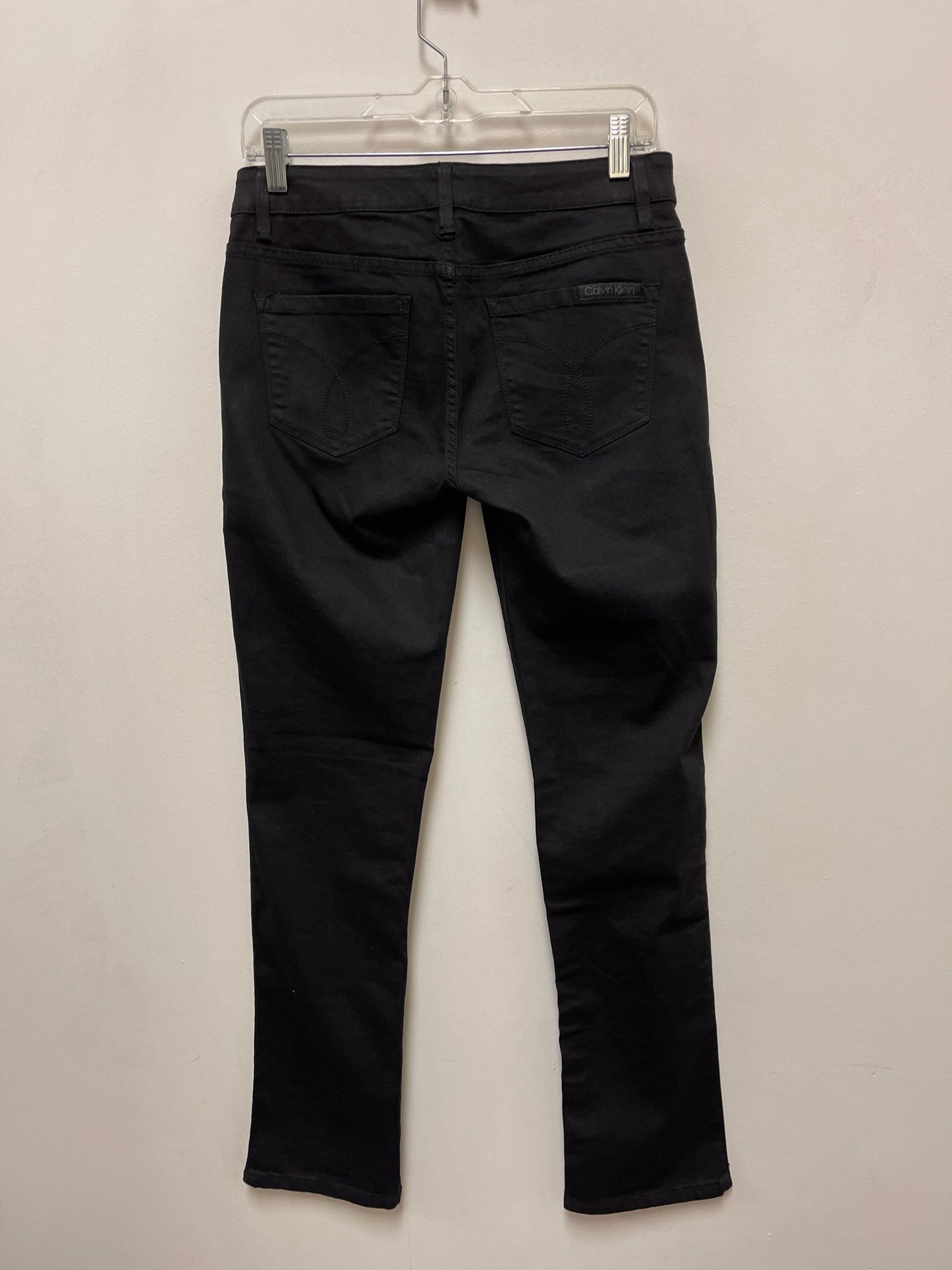 Jeans Straight By Calvin Klein In Black Denim, Size: 4